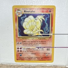 Ninetales 012/102 Base Set Holo Rare Stage 1 80 HP Fire Blast Pokémon Card