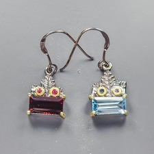Fashion women jewelry Natural Garnet Earrings 925 Sterling Silver /E131499