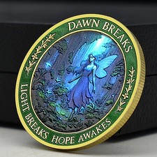 Moneta Sfida Fata Alba Rompe Luce Rompe Speranza Risveglio Fantasia Medaglia Regalo
