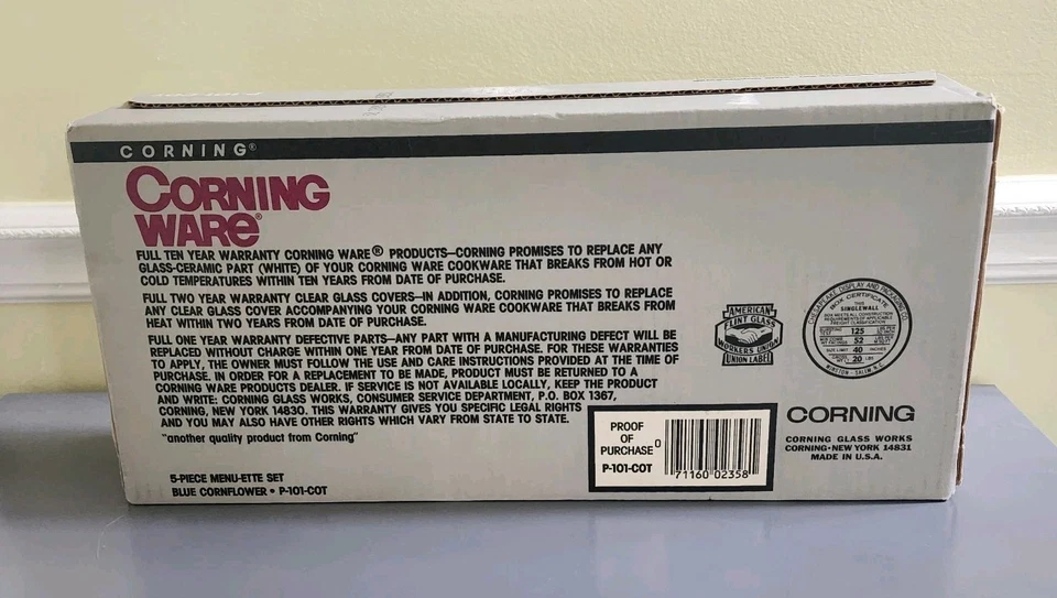 Corning Ware 1985 Sealed Box 5 Piece Menu-Ette Set in Blue Cornflower P-101-COT - Image 4 of 4