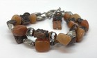 Silver Tone Agate copper Beaded Double Layer Bracelet 59.5g — photo 4