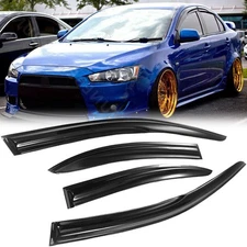 Fits 08-17 Mitsubishi Lancer JDM Mugen Style Window Vent Visor Rain/Sun Guards
