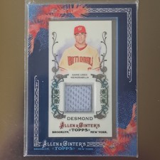 2011 Topps Allen & Ginter Framed Mini Relics Ian Desmond #AGR-IDE Nationals MLB