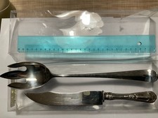 Servizio da pesce vintage 2 pezzi – coltello e cucchiaio da servizio argentati –