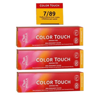 Wella Color Touch Rich Naturals 3 x 60 ml 7/89 mittelblond perl cendre Set