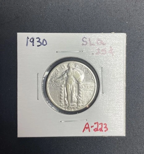1930 Standing Liberty Quarter 90% Silver US Coin. Very Nice Coin A-223