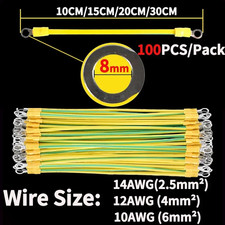 Yellow-Green BVR PV Grounding Terminals Copper Earth Wire Lugs for 10/12/14 AWG,