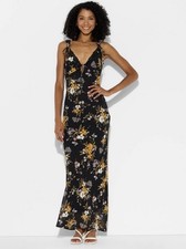 Wild Fable Women Lace Trim Floral Maxi Empire Waist Dress Size S
