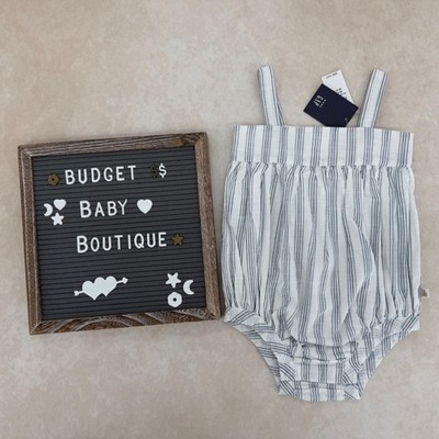 NWT BABY GAP Navy Stripe Bubble Romper Size 12-18 Months