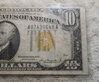 1934 A $10 NORTH AFRICA  WW II  YELLOW SEAL Nice Old Note  — photo 4
