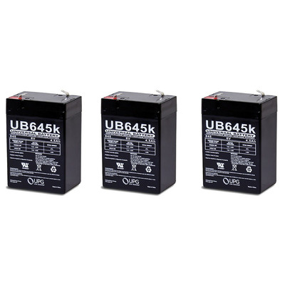 UPG 6 Volt 4AH Rechargeable Sealed Lead Acid Battery 6 volt 4amp - 3 Pack