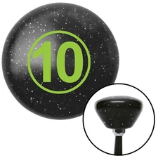 Green Ball #10 Black Retro Metal Flake Shift Knob w/ M16x1.5 Insert Shifter