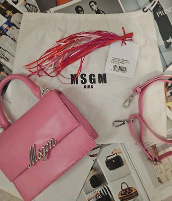 MSGM Bubblegum Pink Mini Bag Top Handle Boxy + Crossbody Strap w/ Tags& Dustbag 