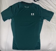 Under Armour HeatGear Compression Shirt Men Large Forest Green Short Sleeve NWT