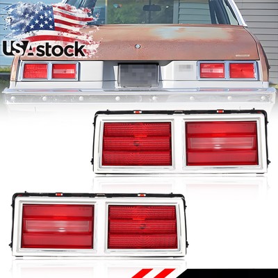 Red Lens Tail Light Lamp Assembly Set With Gaskets For 1975-1979 Chevy II Nova