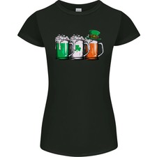 Camiseta de corte pequeño para mujer divertida irlandesa cerveza día de San Patricio EE. UU.