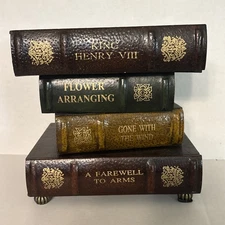 JEWELRY BOX Wood Faux Books With 4 Drawers For Trinkets Jewelery Vintage 