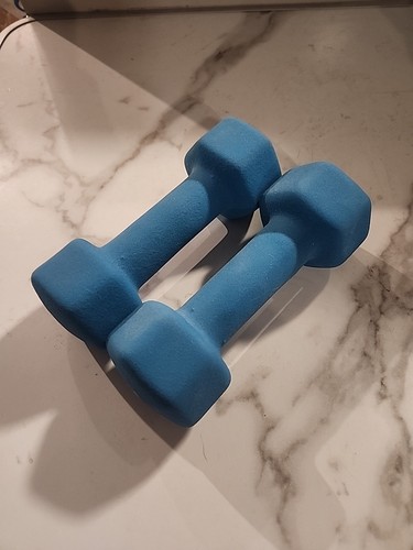 5 Pound Neoprene Coated Dumbbells (qty 2) Used Pair 5lb Blue - Picture 1 of 12