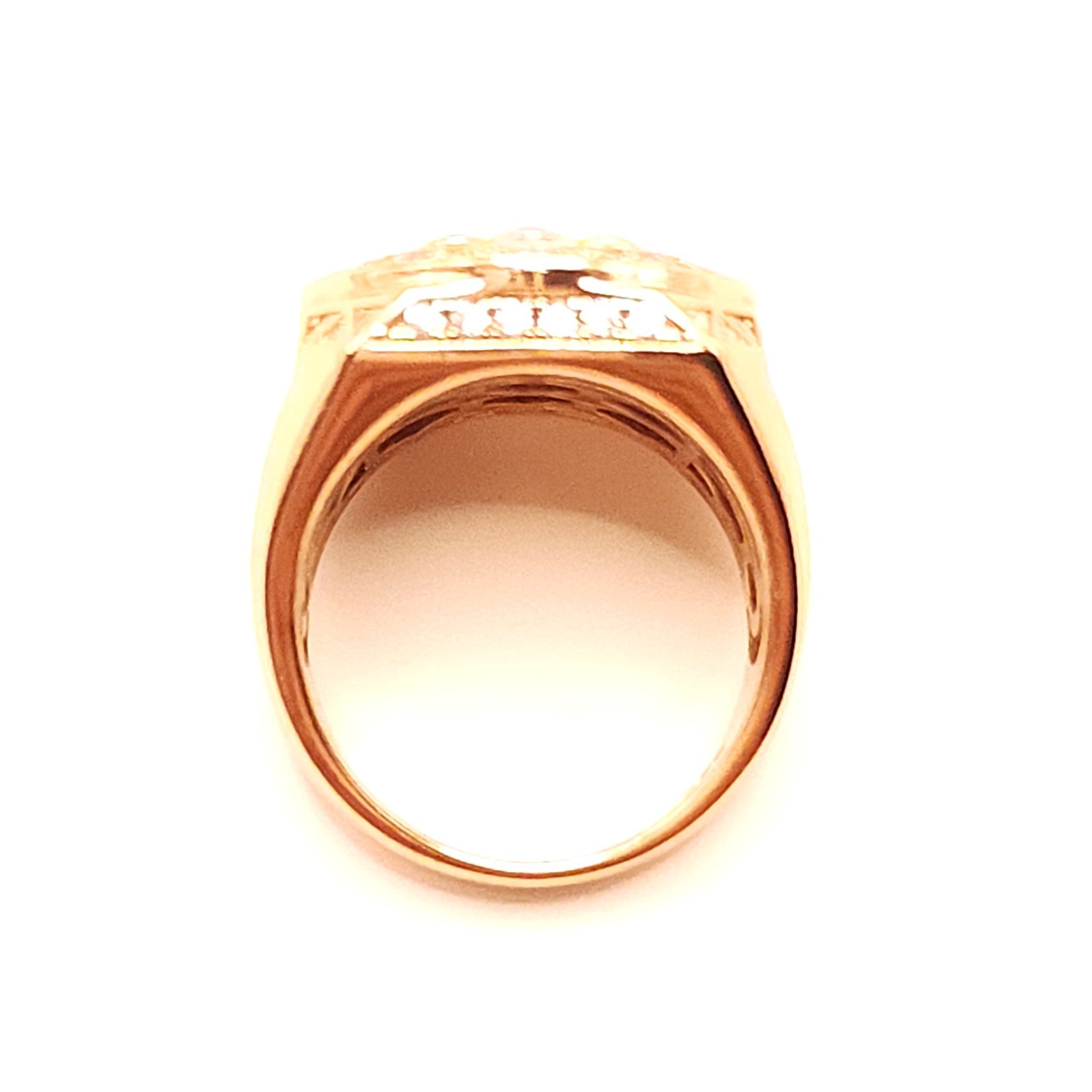 Sterling Silver Rosetone Round Cluster Ring Size:… - image 5