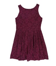 Speechless Womens Lace Fit & Flare Dress, Purple, XX-Large