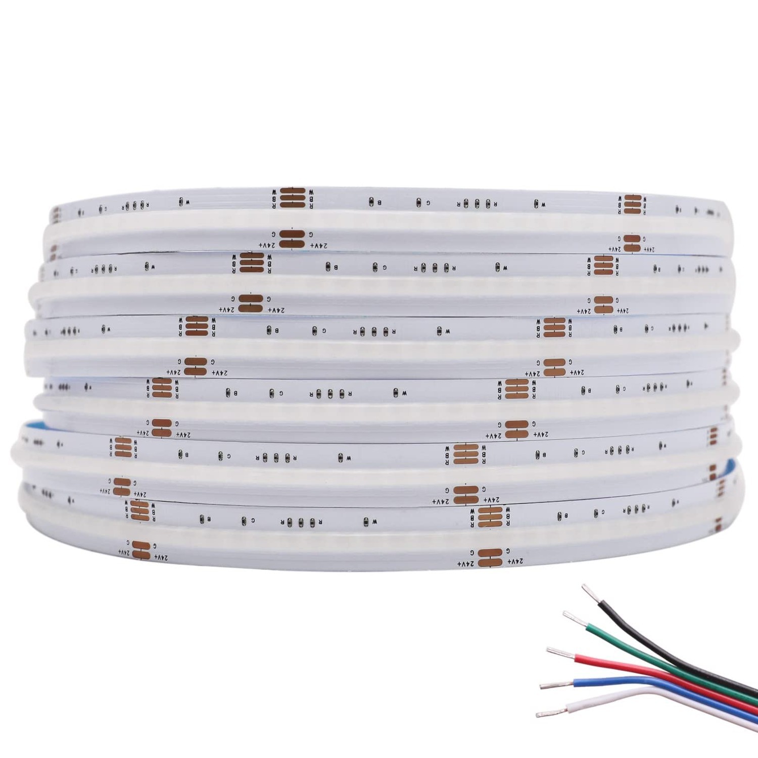 High Density Super Bright LEDs Flexible COB Color Changing RGBW LED Strip Lig...