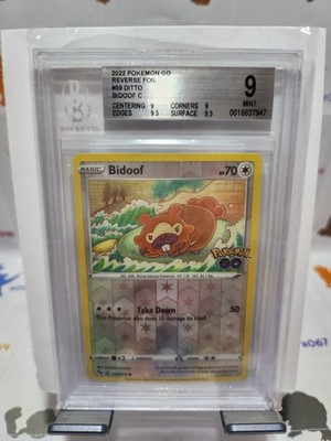 2022 Pokemon Go Reverse Foil #59 Ditto Bidoof BGS 9