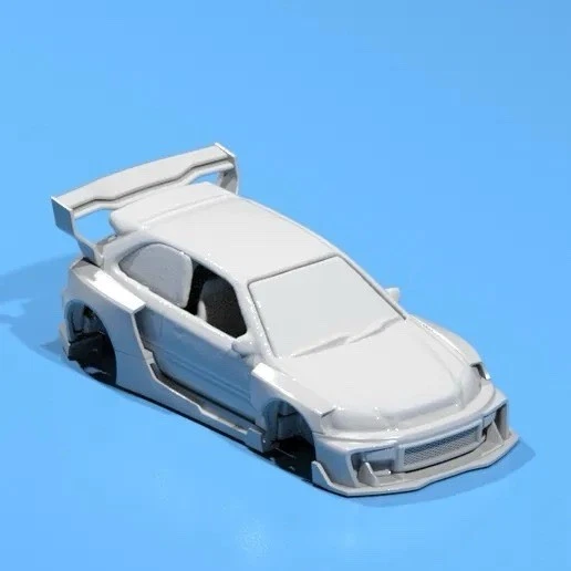 Kit de carrocería 1/64 Hot Wheels Civic EK9 FatBoi blanco Foto 2 de 4