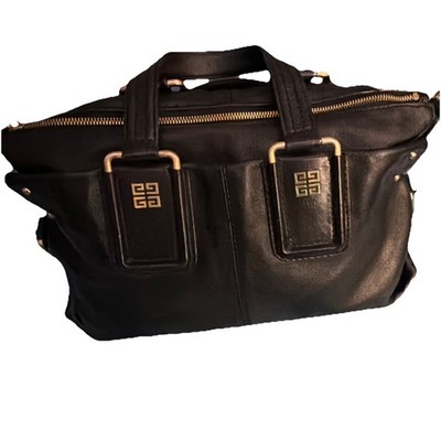 Givenchy Vintage Black Leather 2 Way Shoulder bag