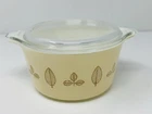 Pyrex Gold Leaf Casserole W Lid #473 Made In USA READ