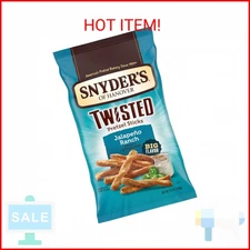 Snyder's of Hanover Jalapeño Ranch Flavored Twisted Pretzel Sticks, 12 Oz Bag