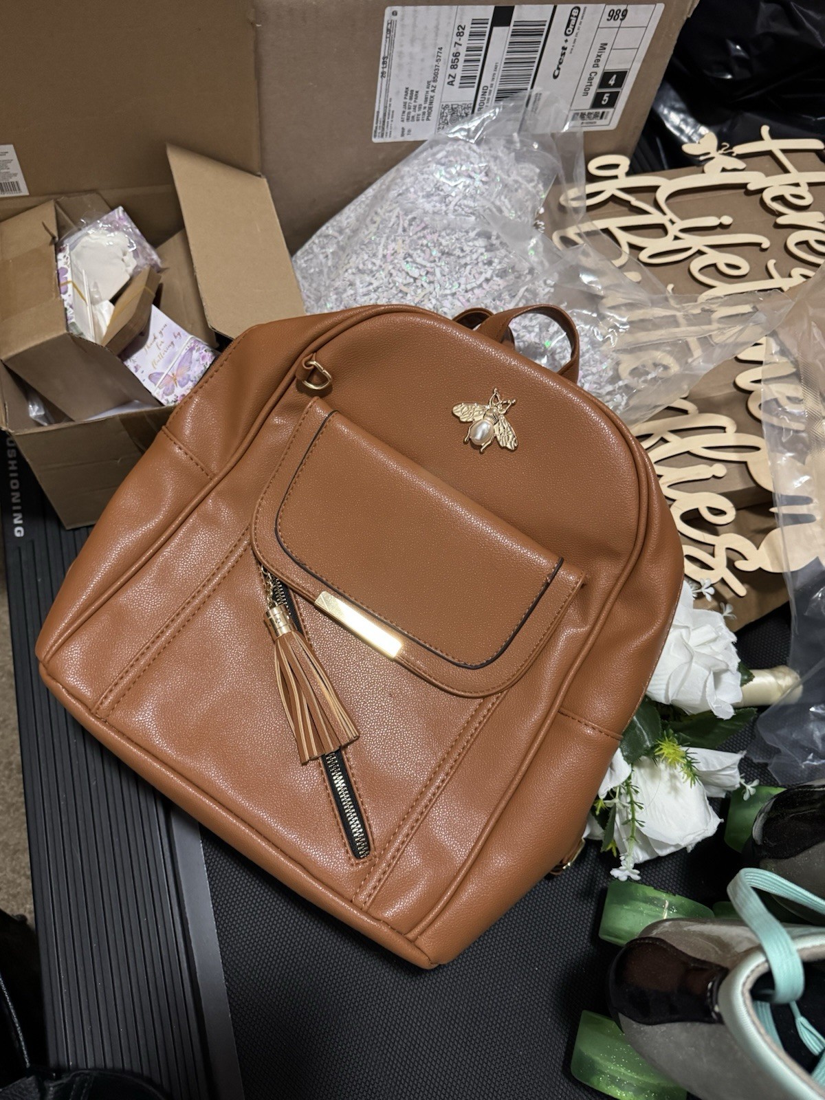 Brown Bag With Bumblebee - image 1