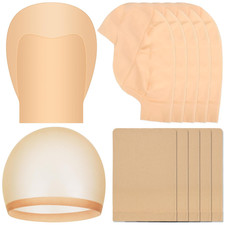 4 Pcs Halloween Bald Cap Costume Accessories Kit, Include 2 Latex Bald Cap 2 Mes