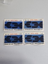 1963 US Postage Stamps (4) Emancipation Proclamation 1863-1963 5 Cent Used PB8