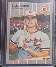 Fleer 1989 Base Set Bill Ripken #616 black on bat nobe error