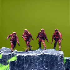 1/64 Zombie 4 Soldier Miniature Model