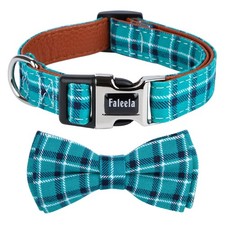 Green Soft Comfy Detachable Adjustable Bowtie Dog Collar Pet Accessories Fits L