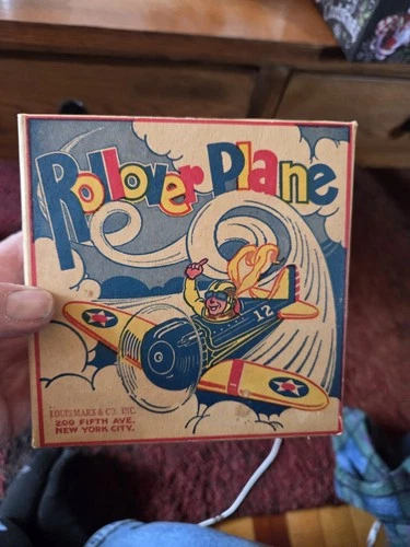 Vintage Wind Up Tin Toy MARX Rollover Airplane Plane Box Only!!