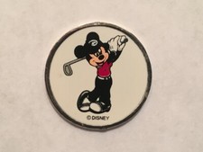Vintage Rare Mickey Mouse Disney 1" Flat Coin Style Double-Sided Golf Marker