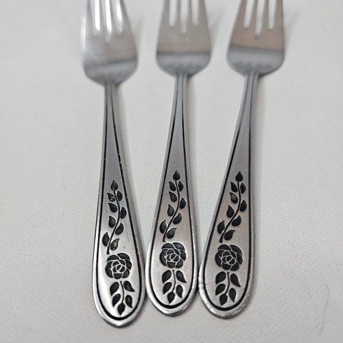 Rogers Floral Mist Salad Fork Stainless Korea Lot of 3 Replacement Flatware - Picture 3 of 12