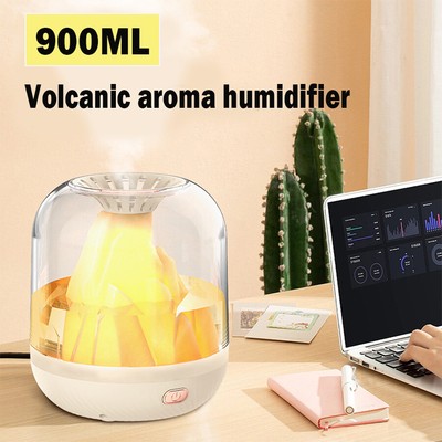 900ML Aroma Volcano Fire Oil Diffuser Humidifier Aromatherapy Essential Oil US