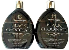Lot of 2 Black Chocolate 200X Black Bronzer Tanning Lotion Brown Sugar Tan Inc.