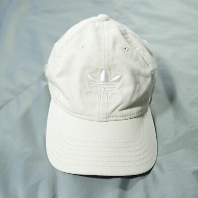 Adidas Hat Cap Strap Back Beige White Adjustable Trefoil Dad Casual Men Commute
