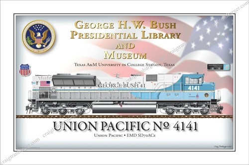 train,4141,Bush,George,Union Pacific,EMD,SD70,Diesel, Engine,Locomotive,ace,70 - Picture 5 of 9