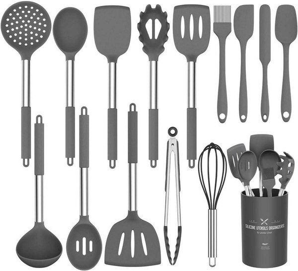 Premium 15-Teiliges Silikon KüChenutensilien-Set HitzebestäNdig Antihaft-image