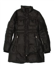 Iceberg Womens Padded Coat It 42 Medium Black Polyester Bz03