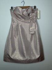 Eliza J Light Pink Metallic Mini Dress with Bow Accent Size 6