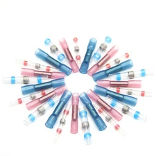 60Pcs Heat Shrink Butt Wire Connectors Solder Weld Ring Terminals Waterproof Set