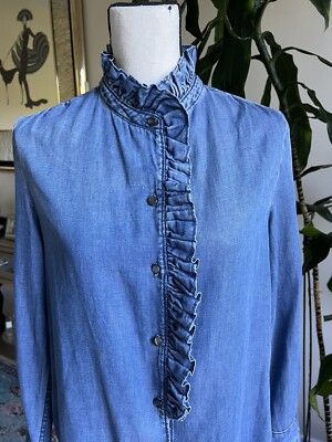 denim shirt ruffle