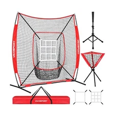 VAVOSPORT 7x7' Baseball Net Set - Portable Softball & Baseball Net for Hittin...