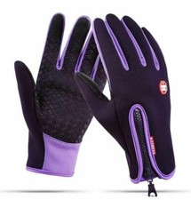 Unisex Purple Protective Sports Running Warm Touch Screen Phone Gloves Size M